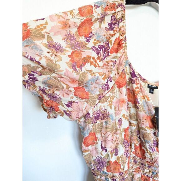 Torrid Georgette Blouse Womens Plus‎ Size 4X Ivory Floral Eyelet - Picture 3 of 13